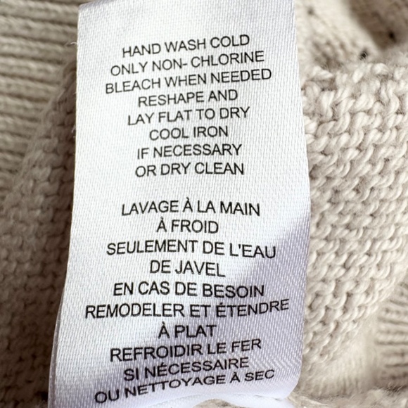 Ellie Tahari Star Knit Short Puff Sleeve Sweater Top L Cream - Picture 10 of 11